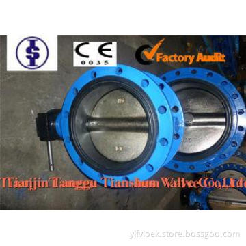 High Performance Double Flanged Butterfly Valves with Handl
